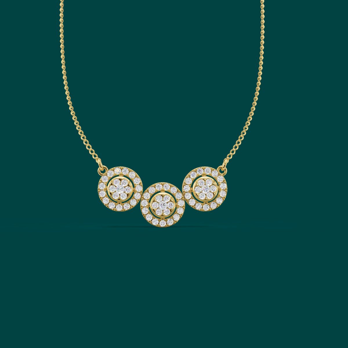 Trilogy Halo Drop Necklace